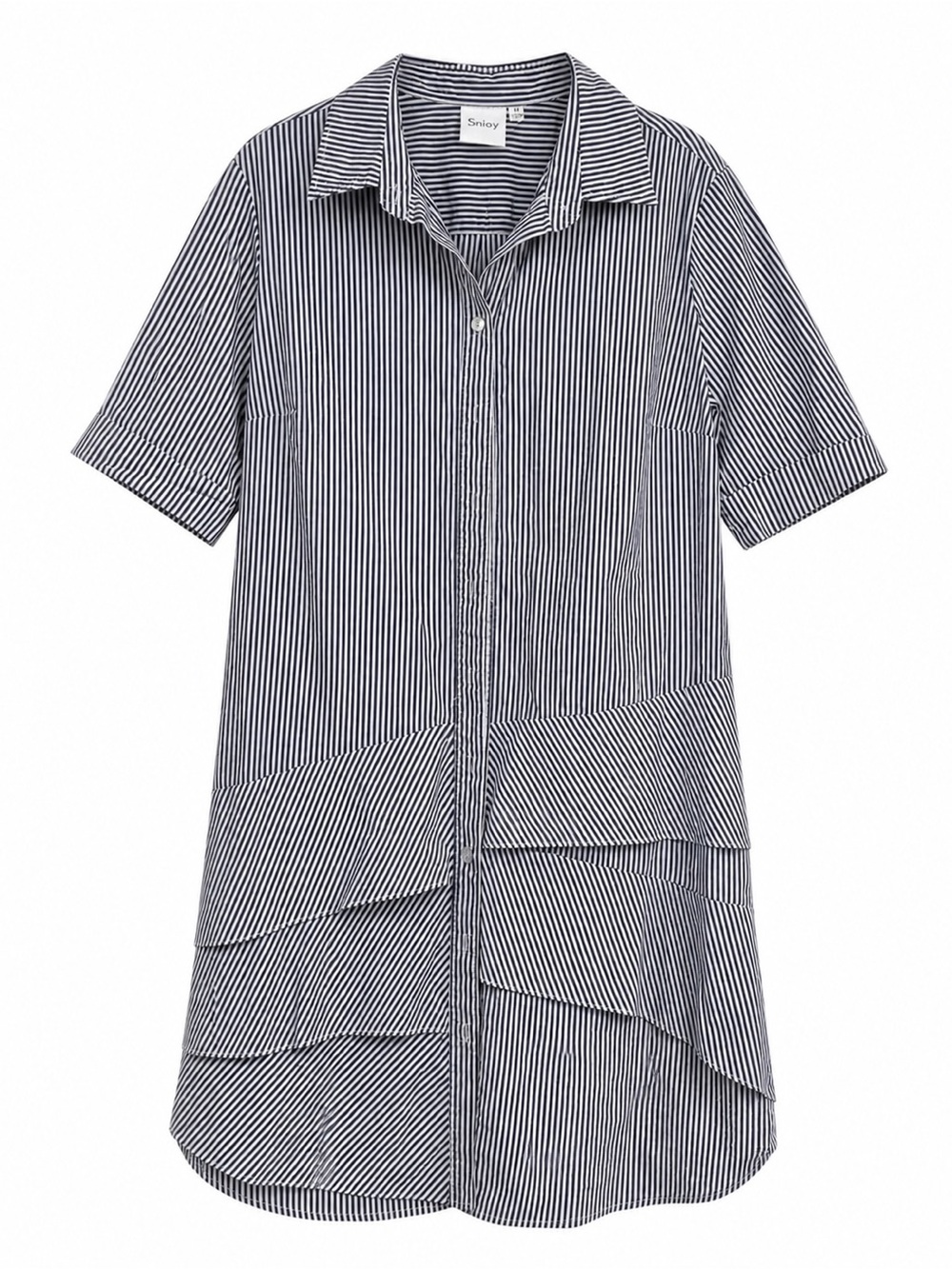Finley Blue and White Striped Button-Front Dress